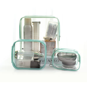 กระเป๋าเครื่องสำอางพีวีซีกันน้ำสำหรับการเดินทางกระเป๋าเก็บอุปกรณ์ในห้องน้ำกลางแจ้งมีซิปปิดกล่องดินสอ - Product Image 3