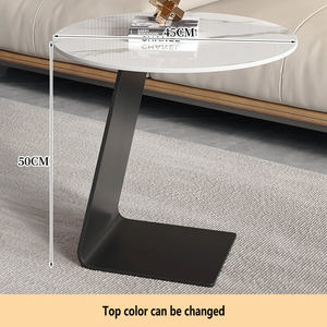 Entrega rápida, muebles modernos y duraderos para el hogar, parte superior de vidrio templado, marco de Metal negro decorativo, mesas laterales/de centro - Product Image 5