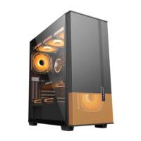 Oem Aluminum Alloy EATX Mid Tower White Smart Gaming Pc Case with RGB Fans Side Panel Window USB Ports