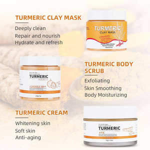 Kurkuma Huidverzorgingsset Kurkuma Whitening Zeep Masker Crème <span class=keywords><strong>Serum</strong></span> Body Scrub Lotion Anti Acne Dark Spot Whitening Huidverzorgingskits - Product Image 3