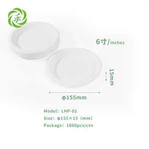 Assiette jetable biodégradable et <span class=keywords><strong>réutilisable</strong></span> en amidon de maïs de 6 pouces, compatible micro-ondes, pour fêtes et mariages - Product Image 2