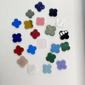 Nacre Blanche Naturelle Trèfle à Quatre Feuilles <span class=keywords><strong>Hauteur</strong></span> 2mm avec Coupe Brillante pour Bracelet Collier Fabrication de Bijoux - Product Image 4