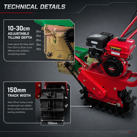 Machine agricole 170F/7HP, moteur à essence, micro-cultivateur à chenilles, machine à labourer et à càyer.