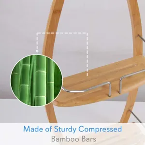 <b>Hanging</b> Bamboo <b>Shower</b> <b>Caddy</b>, Wooden Bathroom Wall Organizer - Product Image 3