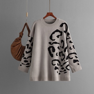 Maglione Jacquard Lavorato a <span class=keywords><strong>Maglia</strong></span> da Donna, Nuovo Pullover Autunno-Inverno a Maniche Lunghe, <span class=keywords><strong>Maglia</strong></span> Base a Mezza Lunghezza - Product Image 4