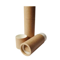 Emballage de tube en papier kraft brun personnalisé, écologique et recyclable pour baume à lèvres, déodorant et cosmétiques vides