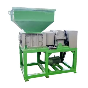 Máquina trituradora de tela multifuncional, trituradora de doble eje, máquina pequeña de reciclaje de plástico textil