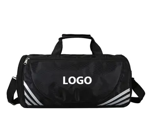 Large Capacity Luggage Travel Shoulder Bag Custom Waterproof Sport Gym Bag Black Nylon Duffel Bag