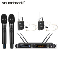 Microphone sans fil professionnel haut de gamme Soundmark G-25, alimentation par piles AA, technologie de capteur infrarouge, connecteur XLR, alimentation CC