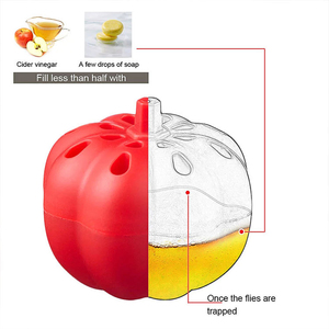 Piège à mouches des fruits domestique non toxique, design en forme de citrouille, piège à Drosophila, tueur de moucherons, attrape-mouches pour la lutte antiparasitaire des moucherons de cuisine - Product Image 3
