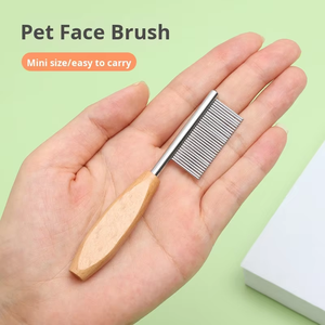 Cepillo Peine Metálico <span class=keywords><strong>de</strong></span> Acero Inoxidable para <span class=keywords><strong>Limpieza</strong></span> Facial y Eliminación <span class=keywords><strong>de</strong></span> Pelo <span class=keywords><strong>de</strong></span> Mascotas (<span class=keywords><strong>Perros</strong></span> y Gatos) con Logotipo Personalizado Grabado - Product Image 1