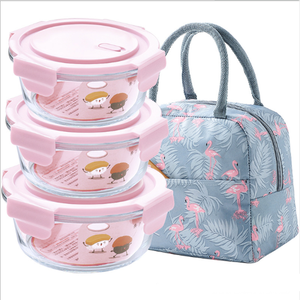 Boîte à lunch hermétique en verre pour les enfants, bol en verre à emporter, micro-ondable, vente en gros, - Product Image 3