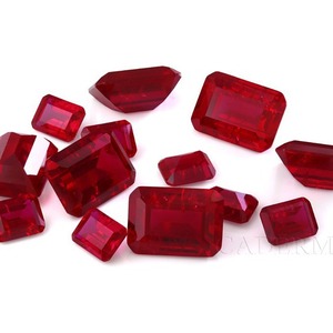 Cadermay Jewelry Pigeon Blood Red Cultured Ruby Rectangle Loose Stone For Ring Making Synthetic Corundum Gemstone - Product Image 3