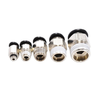 Raccord pneumatique en laiton et plastique série PC, pour tuyau de 12mm, 10mm, 8mm, 6mm, 4mm, filetage mâle 1/8" - 1/2", connecteur rapide pour tuyau d'air