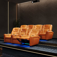 Canapés de cinéma inclinables modernes en forme de L, en cuir marron de luxe, ensemble de canapés d'angle sectionnels, meubles pour salon