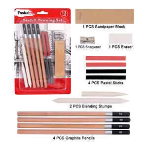 Kit <span class=keywords><strong>de</strong></span> Dibujo FOSKA <span class=keywords><strong>de</strong></span> 13 Piezas para Artistas <span class=keywords><strong>de</strong></span> Todos los Niveles <span class=keywords><strong>de</strong></span> Habilidad, Incluye Lápices HB a 6B, Borrador, Papel, Mezcladores <span class=keywords><strong>de</strong></span> Papel - Product Image 2