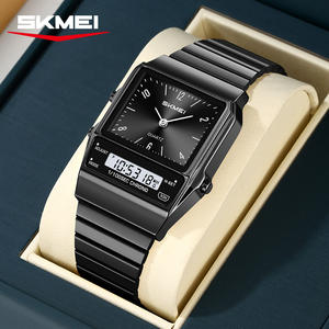 Reloj de Cuarzo de Marca de Moda con Logotipo Personalizado OEM, Caja Cuadrada, Esfera Pequeña, Resistente al Agua 3ATM, Movimiento Japonés, Relojes de Doble Hora para Mujer - Product Image 3