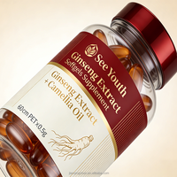 Capsules de ginseng de qualité supérieure, 100% ingrédients naturels, complément alimentaire pour adultes - Capsules antioxydantes/flacon