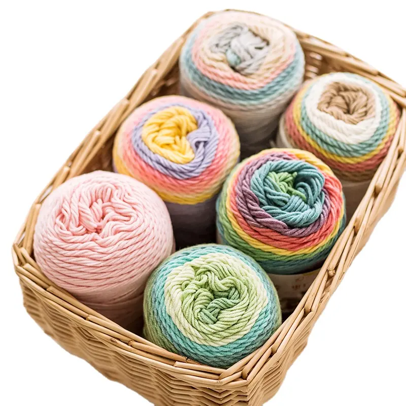 Free Sample 23 colour 5 ply 100g /Ball Soft Worsted Knitting Baby Yarn Thick Milk Cotton For Crochet Yarn