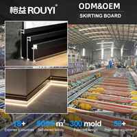 Nouvelle conception de plinthe LED en aluminium sur mesure de 150 mm, moulure de plinthe personnalisée, plinthe LED