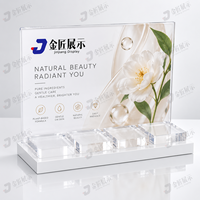 Présentoir de Luxe en Acrylique pour Parfums, Organisateur de Maquillage à Niveaux pour Comptoir, Support de Produits de Beauté pour la Vente au Détail avec Emplacement Publicitaire