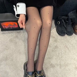 Calze Termiche Invernali da Donna con Design Personalizzato a Cuore e Fiocco, Foderate <span class=keywords><strong>in</strong></span> <span class=keywords><strong>Pile</strong></span> Nero - Product Image 6