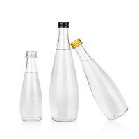 Bouteille d'eau minérale en verre transparent de 200 ml à 1000 ml avec bouchon à vis, bouteilles en verre vides pour boissons et jus