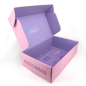2022 hot sale corrugated paper box for cosmetic and apparel purple box packaging shipping boxes purple