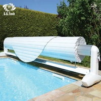 Couverture de piscine à lamelles en acier inoxydable automatique pour couronne d'eau-Sécurité durable Accessoires de piscine faciles à installer