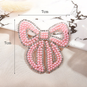 Iron on Pearl Embroidery love Bow Knot Star Patch for Clothing Phone case Decoration - Product Image 6