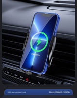 Pengisi Daya Nirkabel Mobil Super Cepat 15W dengan Perlindungan OTP/OVP, Dudukan Mobil untuk Ponsel Android, Kepala Magnetik