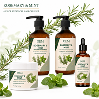 Crème nourrissante anti-chute de cheveux à la menthe et au romarin, shampoing et après-shampoing 2-en-1, traitement du cuir chevelu clairsemé, végan, logo personnalisé OEM