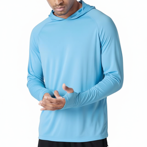 เสื้อฮู้ดดี้พิมพ์ลายโลโก้ตามสั่งสำหรับผู้ชาย แขนยาว ป้องกันรังสียูวี UPF 50+ เสื้อตกปลา เสื้อกันหนาวดิจิตอล ผ้าฝ้าย 100% - Product Image 1