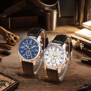 <span class=keywords><strong>Montre</strong></span>-bracelet analogique à quartz en cuir noir pour hommes, cadran de position de sport, <span class=keywords><strong>montre</strong></span> à quartz bon marché pour hommes, en vente - Product Image 3