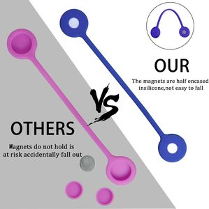 คลิปสายเคเบิลแม่เหล็กซิลิโคนแบบใช้ซ้ำได้แม่เหล็กแรงสูงสำหรับจัดสาย USB สายห้อยพวงกุญแจ8สี24แพ็ค - Product Image 2