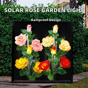 Luces Solares LED para Jardín, Impermeables IP65, Haz de Luz de 360°, Rosas Realistas, Panel Solar, Decoración para Patio, Camino o Pasarela - Product Image 2