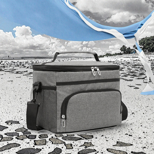 Boîte à lunch portable isotherme 20L en non-tissé imperméable avec fermeture éclair et feuille d'aluminium épaissie pour les voyages - Product Image 2