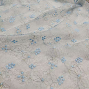 2025 Lurex özelleştirilmiş japon tasarımcı pamuk işlemeli çiçek ağır 3d pamuk beyaz nakış kumaş <span class=keywords><strong>Yard</strong></span> tarafından elbise için - Product Image 2