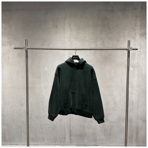 <span class=keywords><strong>Sweat</strong></span> à capuche unisexe ample et épais 400g, style vintage délavé, rétro, streetwear décontracté pour homme urbain - Product Image 2