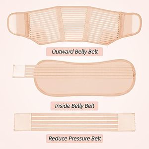 Sabuk pengaman kehamilan, sabuk ibu hamil spandeks pereda nyeri pemulihan pasca melahirkan dapat disesuaikan bernapas ramah lingkungan pinggang - Product Image 3