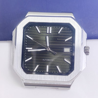 Jam Tangan Mekanik Otomatis Mewah 38mm Casing Baja Tahan Karat Persegi Jarum Bercahaya Tampilan Penunjuk NH35 20mm Baru