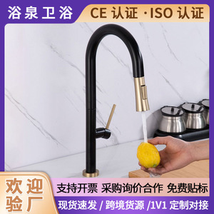 Modern Kitchen Faucet 304 Stainless Steel Single Handle Pull Out <b>Spray</b> Deck <b>Mounted</b> Ceramic Valve Core for Vegetable Washing - Product Image 5
