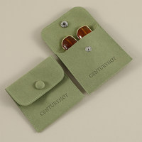 Pochette à bijoux moderne en microfibre haut de gamme, personnalisée avec le logo Ningen, écologique, avec fermeture à bouton, étui anti-poussière