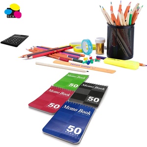 4 paket 50 sayfa Spiral Memo kitaplar dayanıklı lamine kağıt kapak üst bağlı ile çeşitli renkler - Product Image 3