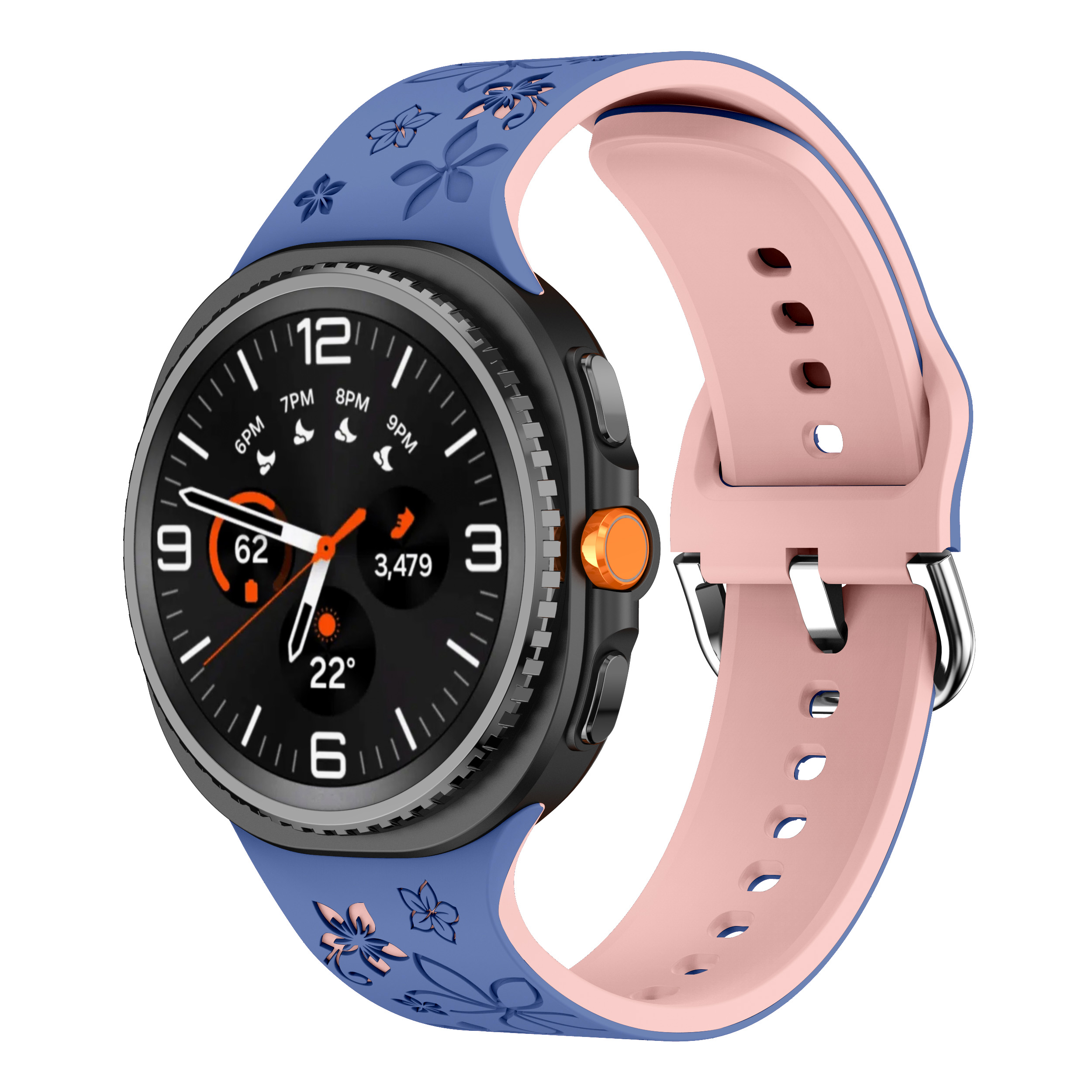 New Striped Two-Tone3D Printed Sport Silicone Strap for Samung Galaxy Watch8 Classic Rubber Watch Band 20mm (WB1203T)