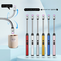Briquet USB à long manche DEBANG, coupe-vent, rechargeable, sûr, pour cuisine, bougies, cigarettes, vente directe usine, coffret cadeau