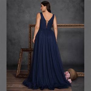 ชุดเดรสออกงานกลางคืนแบบเปิดหลังสำหรับผู้หญิง<span class=keywords><strong>อวบ</strong></span>อ้วนไซส์ใหญ่สไตล์ยุโรปอเมริกัน เหมาะสำหรับงานเลี้ยงค็อกเทลหรืองานทางการ - Product Image 2