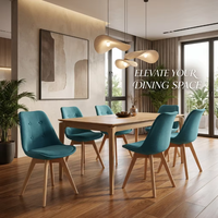 Chaise de salle à manger nordique en tissu avec assise moelleuse, chaise de cuisine rembourrée moderne et élégante pour le loisir
