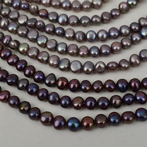 Cuentas de arroz de agua dulce naturales, cortas, gruesas, de 40 cm de largo, 5-6 mm, de luz fuerte e impecable, material para bricolaje, perlas sueltas - Product Image 4