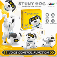 RC Stunt-Hund mit Sprachsteuerung, elektrischer 7-Kanal-Roboterhund, tanzend, Follow-Me-Funktion, für drinnen und draußen, inklusive Fernbedienung aus Kunststoff